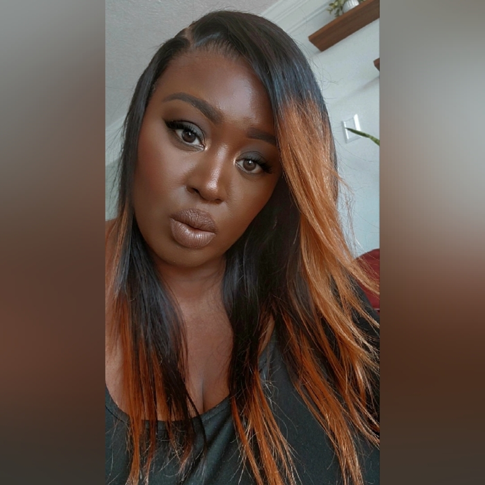 Pre❤Gently Worn (Once) Human Hair HD 13X4 LACE FRONTAL Ombre Wig: 16 inches - Picture 10 of 15